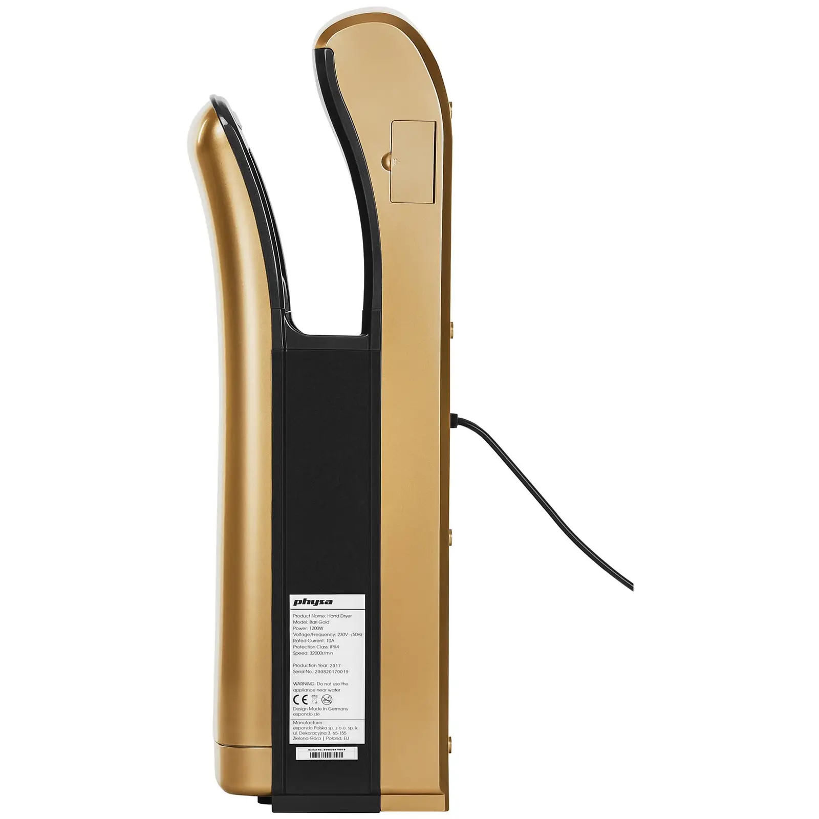 Sèche-mains  - 1200 W - Doré (Puissance acoustique: 84 dB)