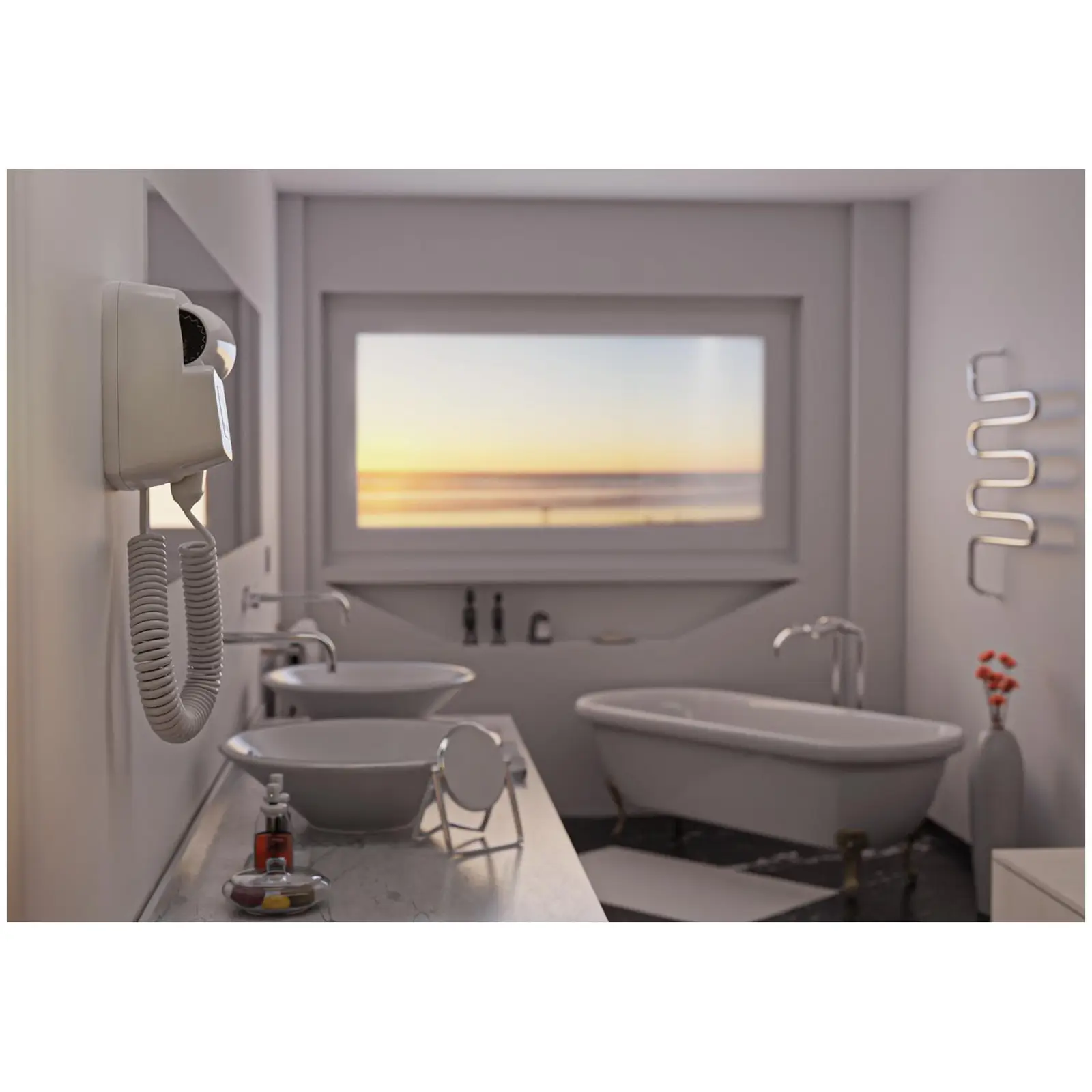 Seche cheveux hotel - 1200 W - Blanc (Matériau(x): ABS)