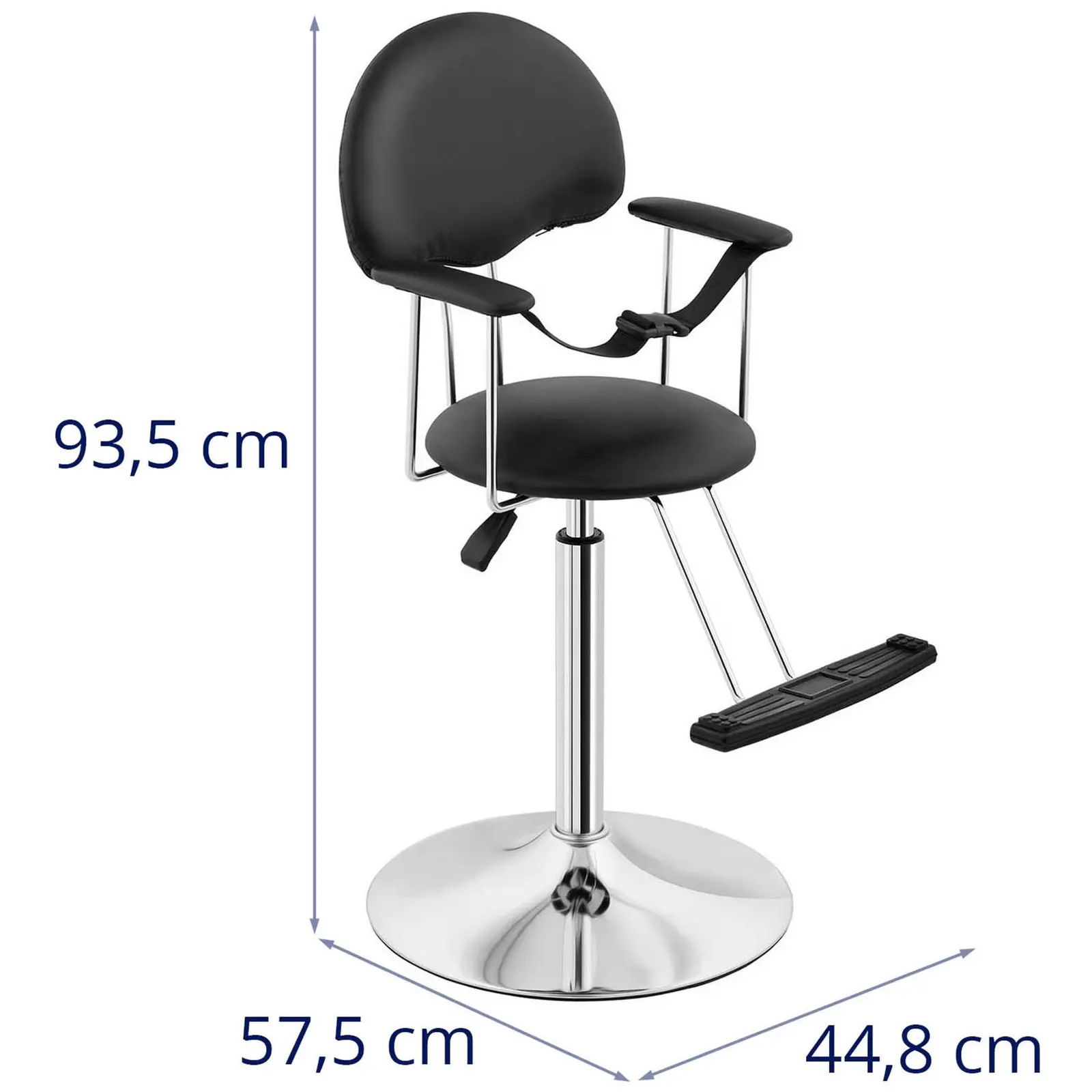 Scaun de frizerie pentru copii - 100 kg - Negru