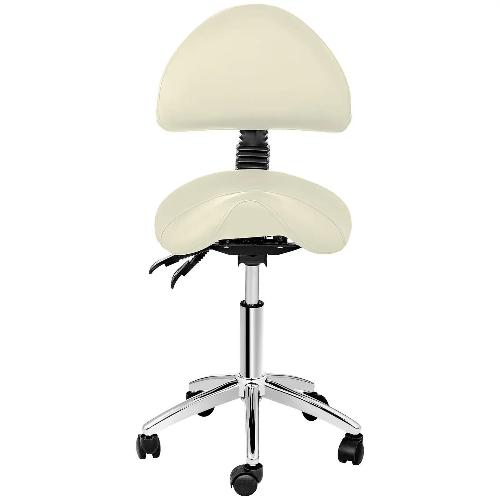 Saddle Chair with Back Support - 550-690 mm - 150 kg - Beige