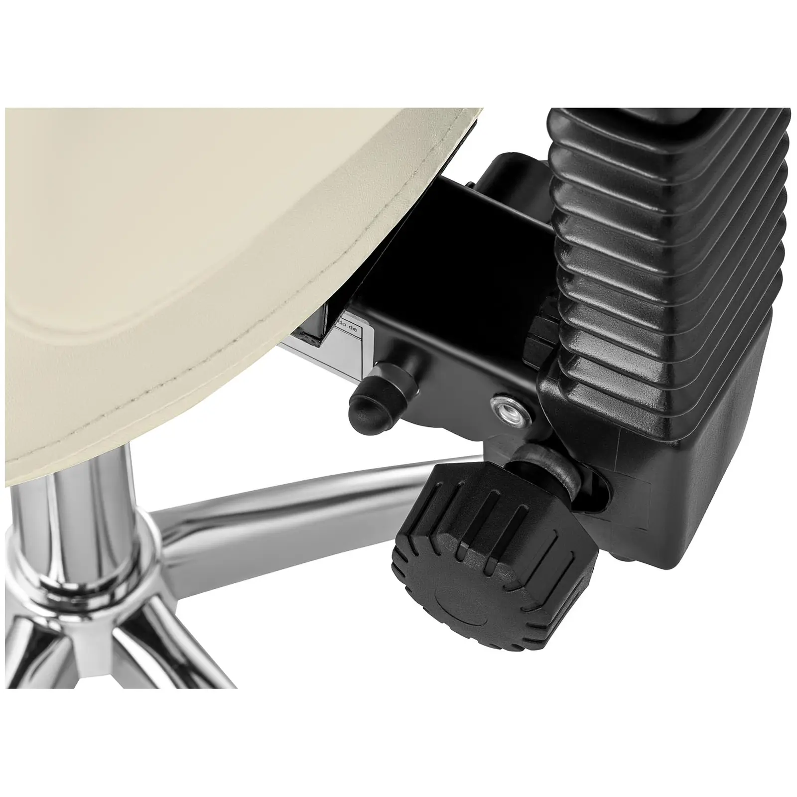 Sadelstol med ryggstøtte - 550 - 690 mm - 150 kg - Beige
