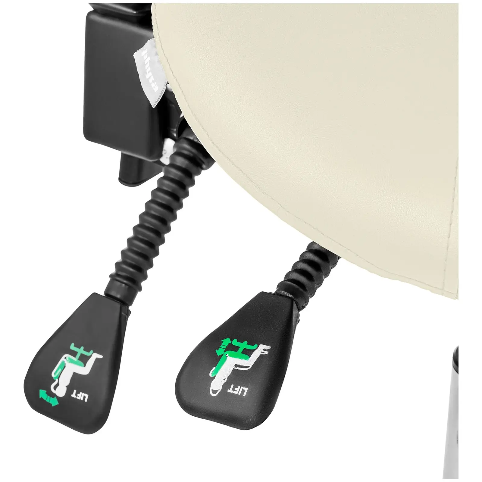 Siège-selle avec dossier - 550-690 mm - 150 kg - Beige (Charge max.: 150 kg)