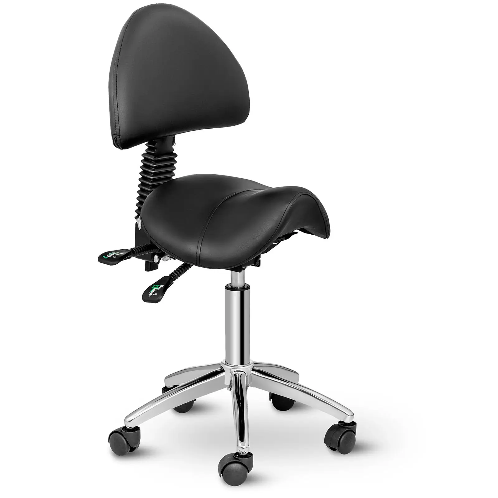 Sedlová stolička - 550 – 690 mm - 150 kg - Čierna