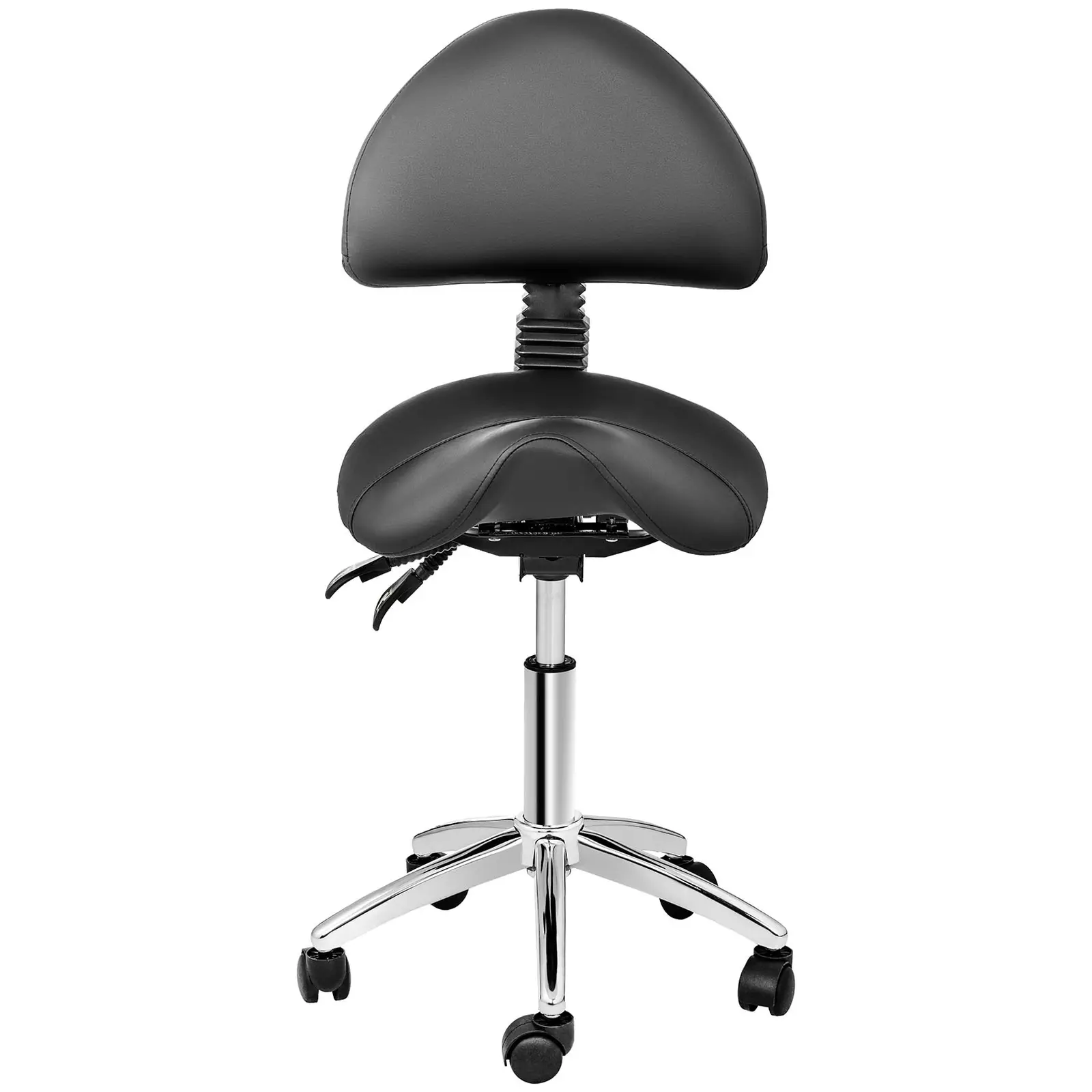 Saddle Chair with Back Support - 550-690 mm - 150 kg - Black