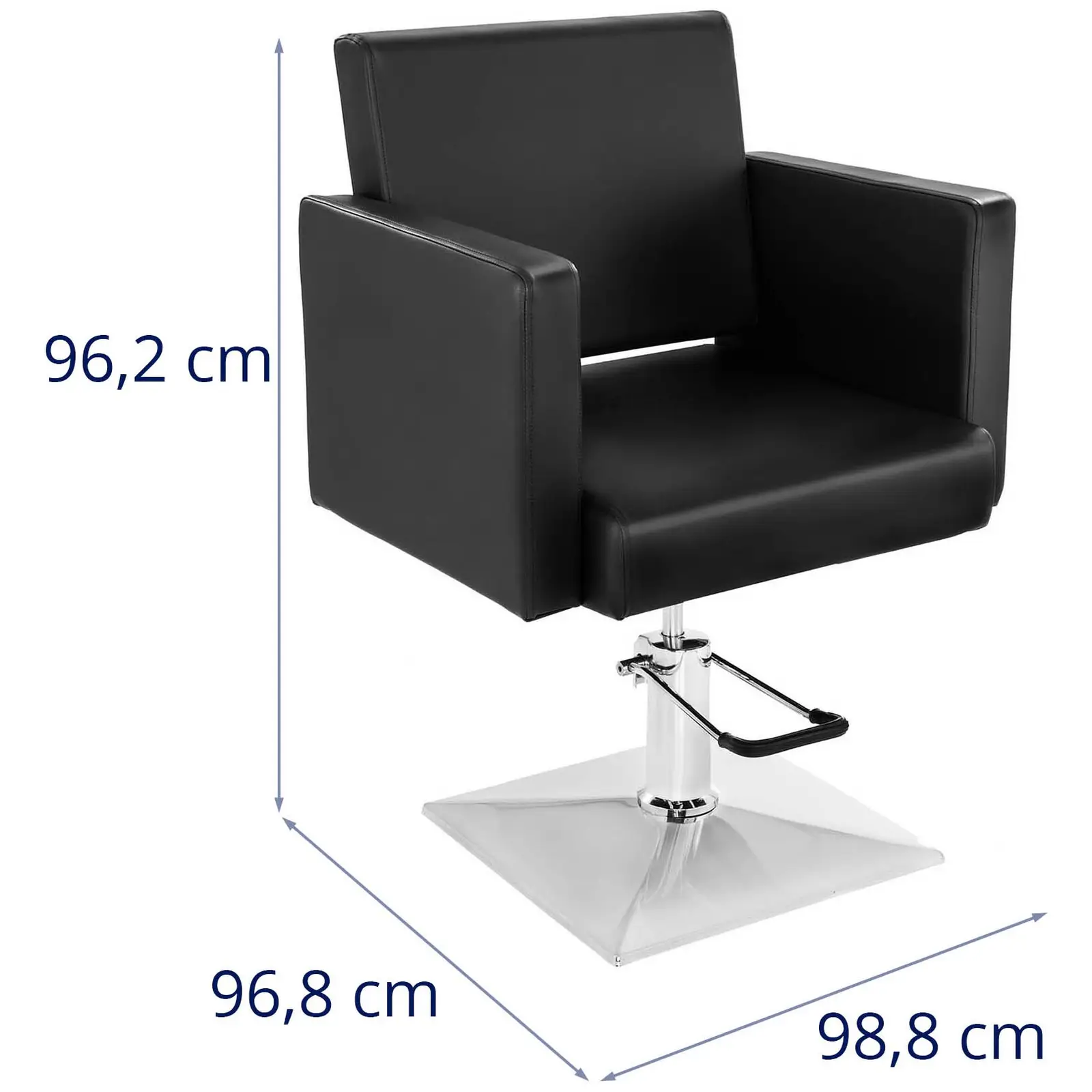 Kadeřnické křeslo - 200 kg - Černá (Materiál: Chromovaná ocel)