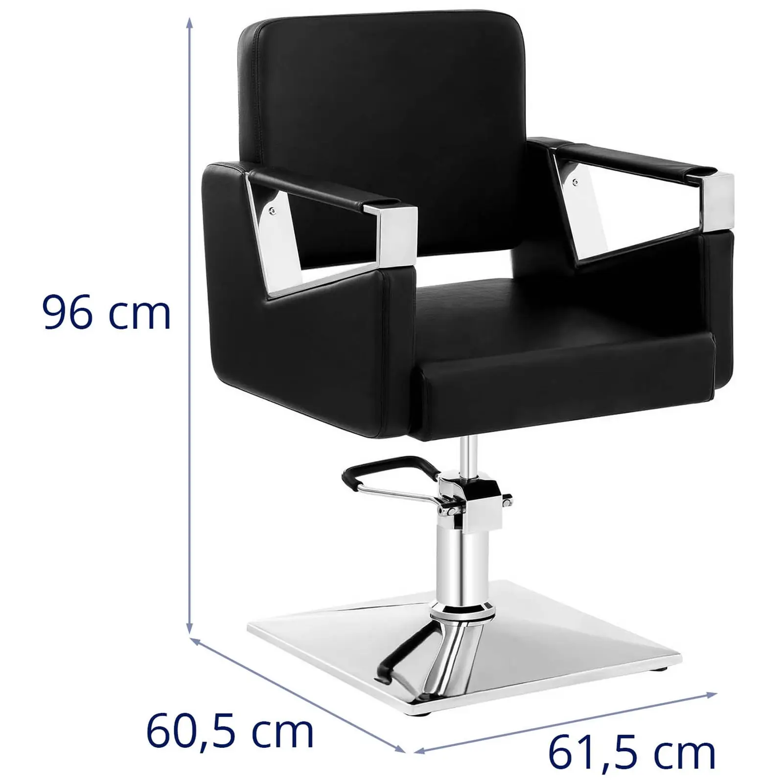 Frisørstol - 445 - 550 mm - 200 kg - Sort