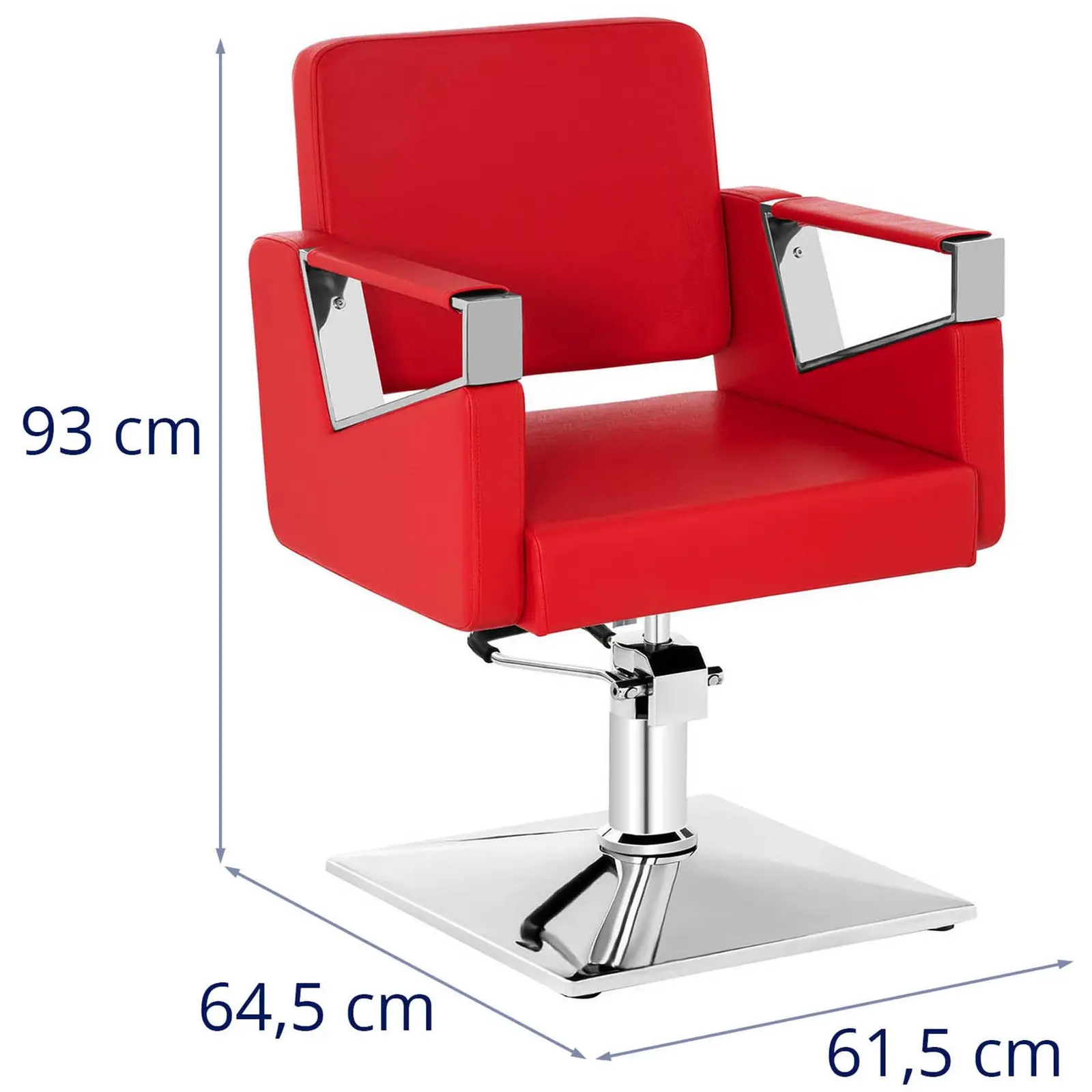 Sillón de peluquería - 445-550 mm - 200 kg - Rojo