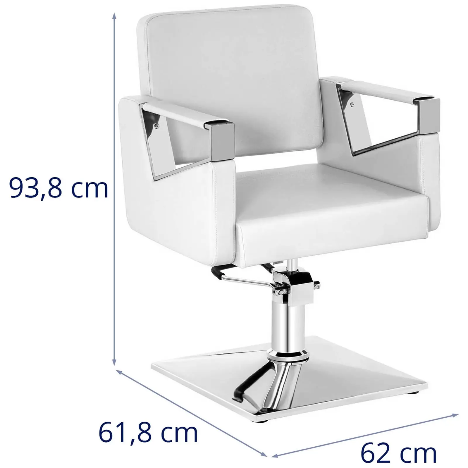 Fodrász szék - 445–550 mm - 200 kg - Mattfehér