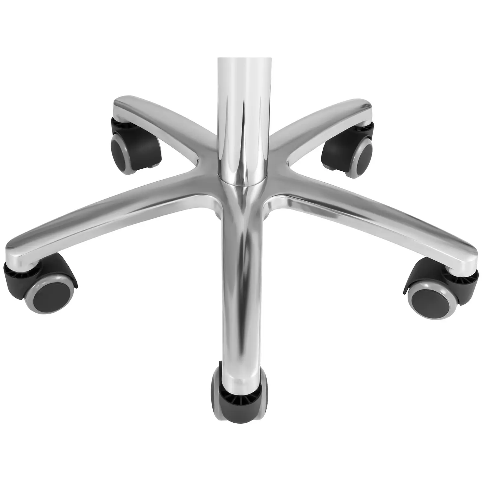 Otočná židle s opěradlem - 440–570 mm - 150 kg - Bílá (Maximální zatížení: 150 kg)