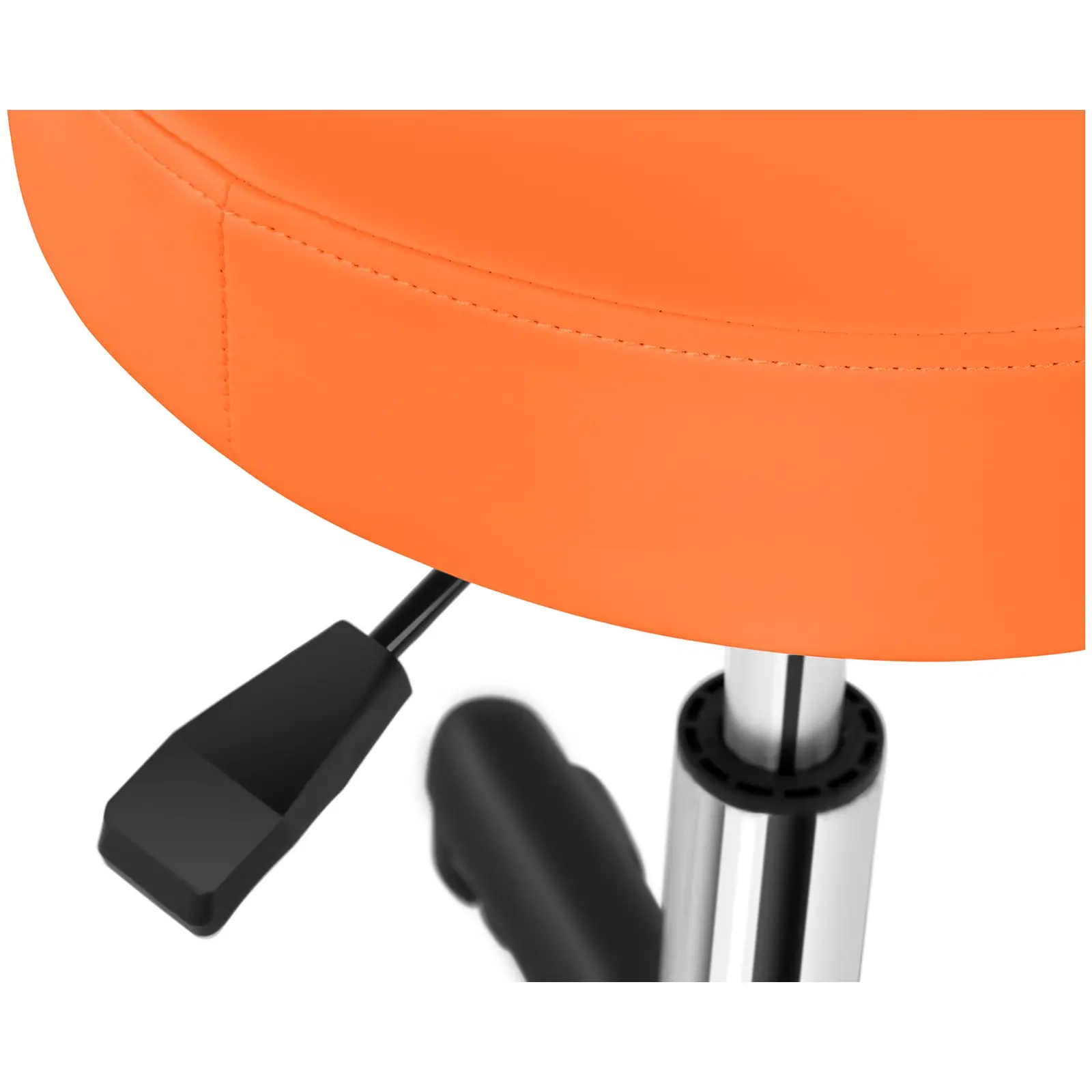 Taburet na kolečkách - 450–580 mm - 150 kg - oranžový (Maximální výška sezení: 58 cm)