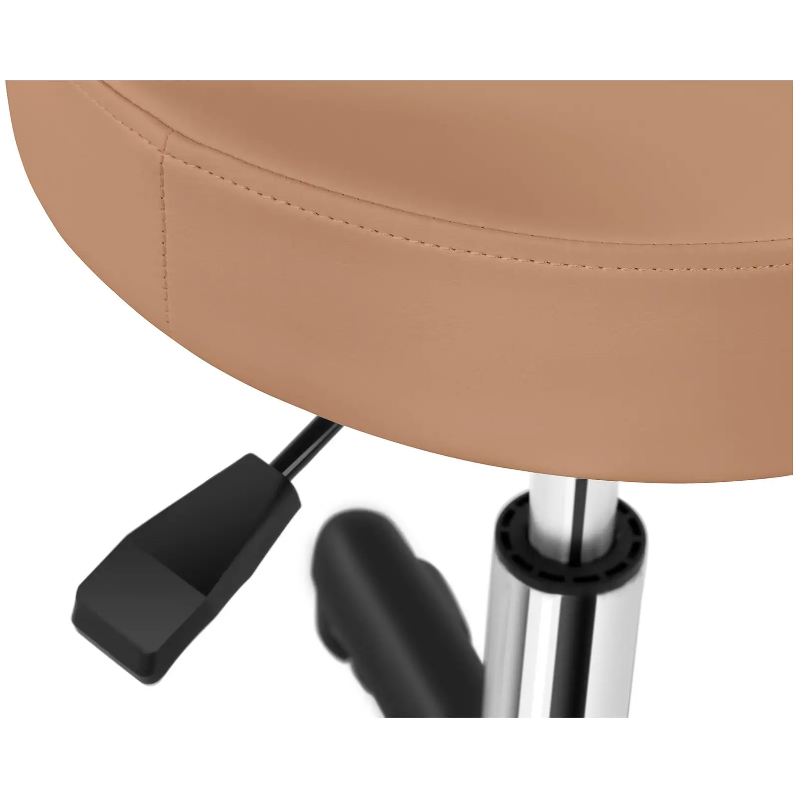 Taburet na kolečkách - 450–580 mm - 150 kg - Kapučínová (Maximální výška sezení: 58 cm)