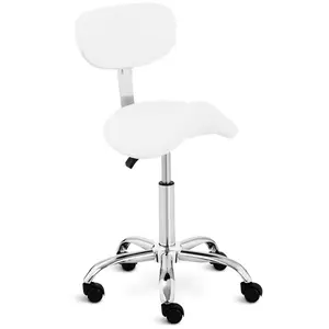 Krzesło siodłowe z oparciem 600 - 800 mm - 150 kg - białe