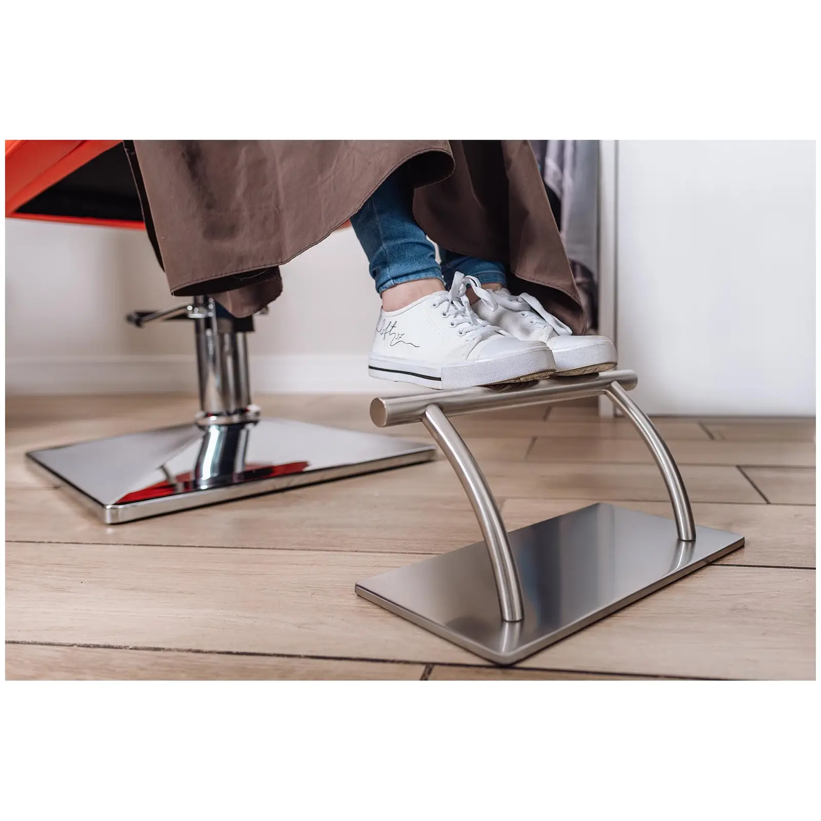 Kadeřnická podnožka - ušlechtilá ocel - 35 cm - kulatá (Materiál: Ušlechtilá ocel)