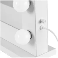 Hollywoodské zrcadlo - bílé - 14 LED diod - hranaté