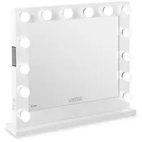 Make-up spiegel LED - wit - 14 LED's - vierkant - luidspreker