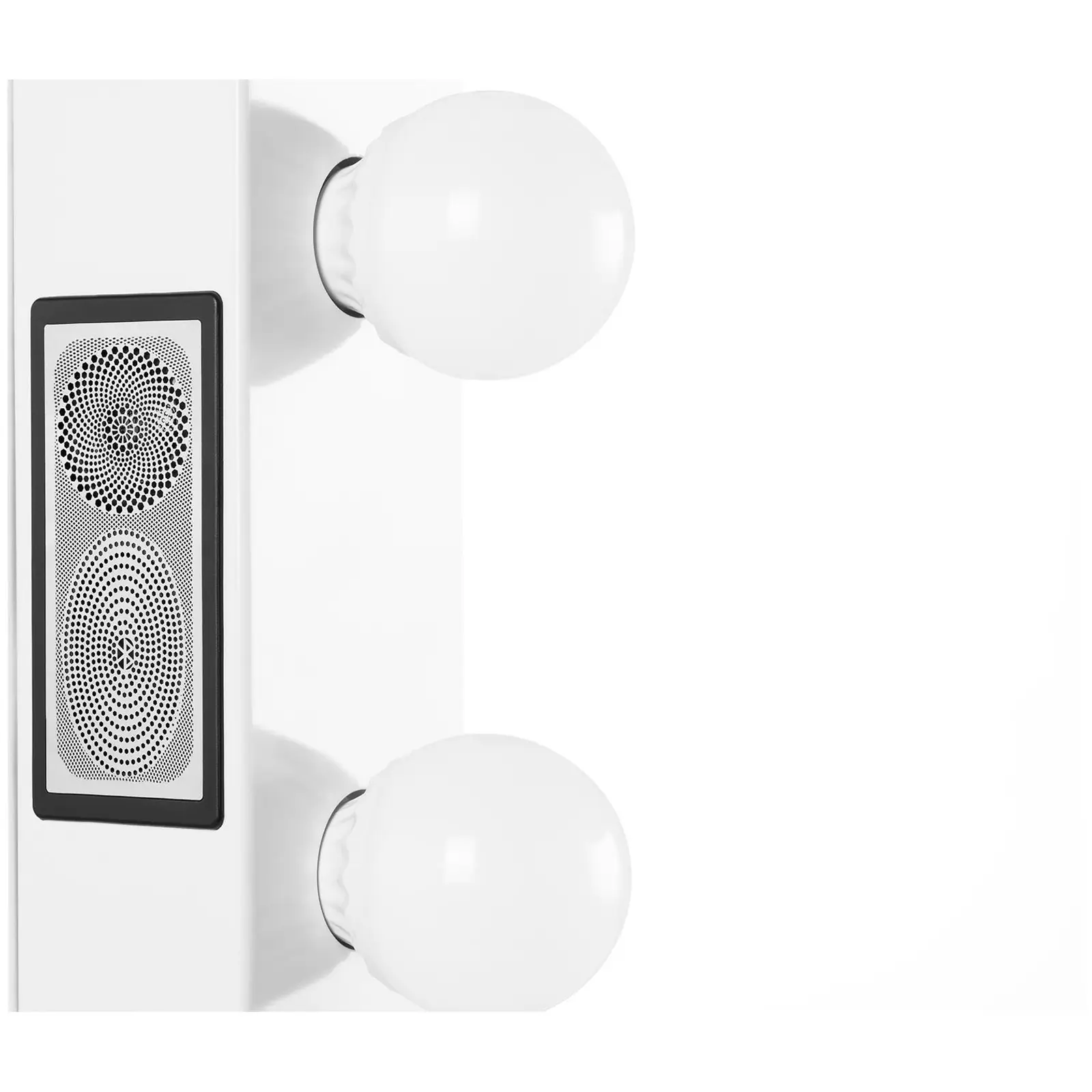 Hollywood-tükör - fehér - 10 LED - szögletes - hangszóró