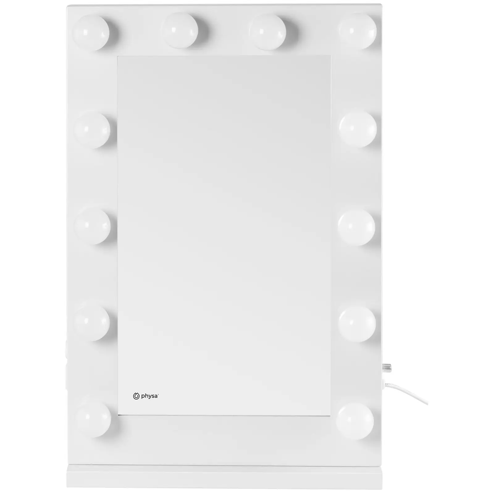 Sminkspegel med belysning - Vit - 12 LED-lampor - Rektangulär