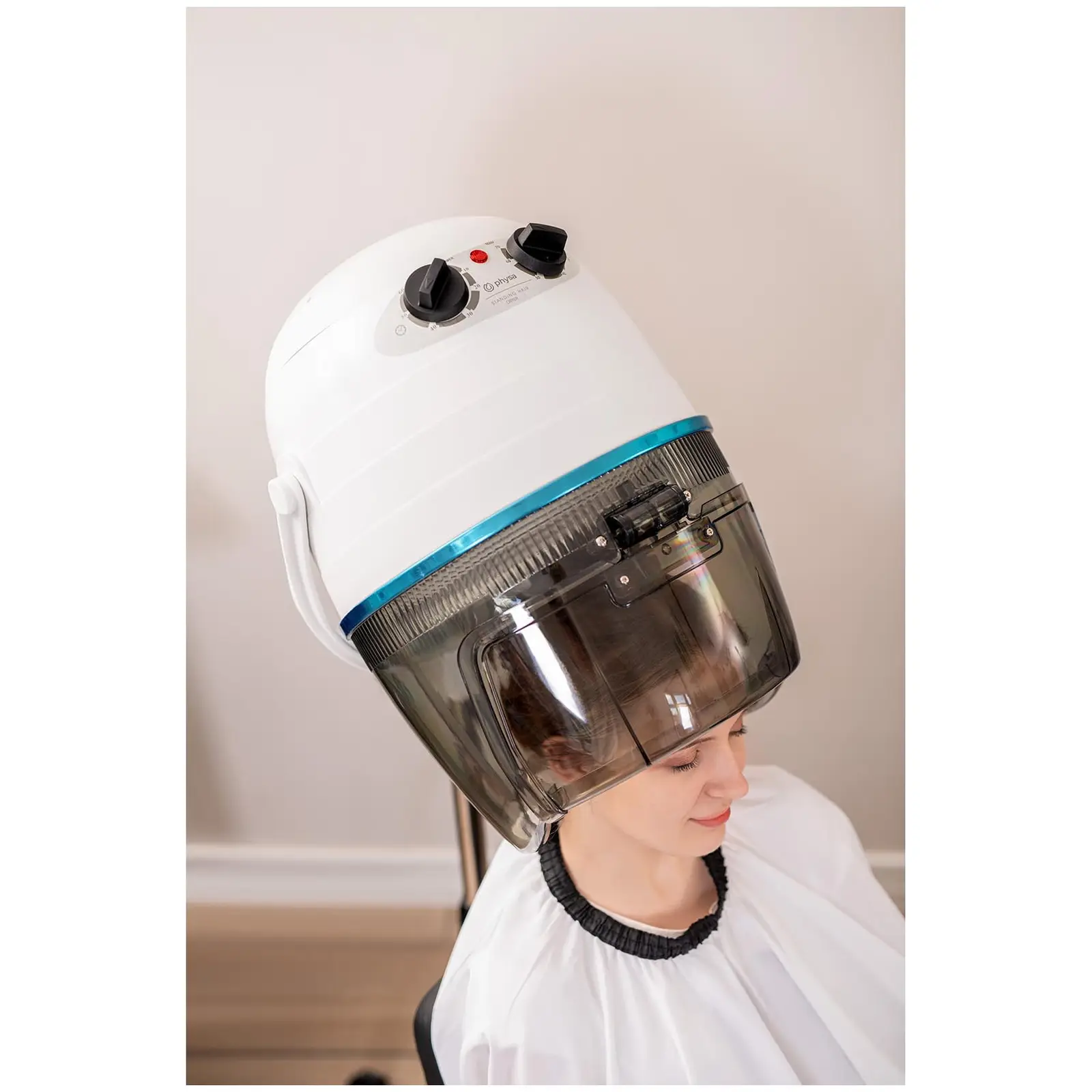 Casque sèche-cheveux - Sur pied - 1 100 W - Blanc