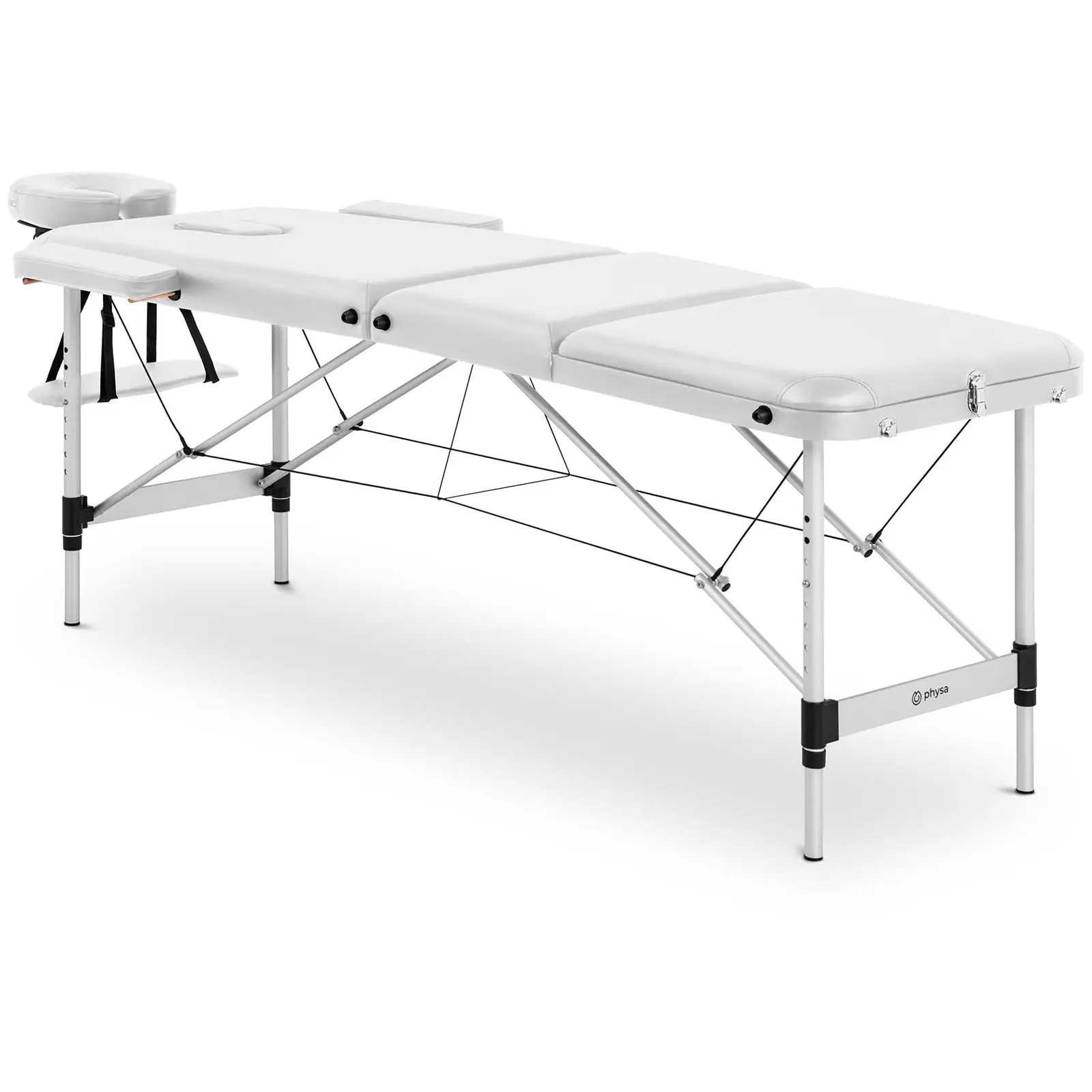 Kokoontaitettava hierontapöytä - 185 x 60 x 59 cm - 180 kg - valkoinen