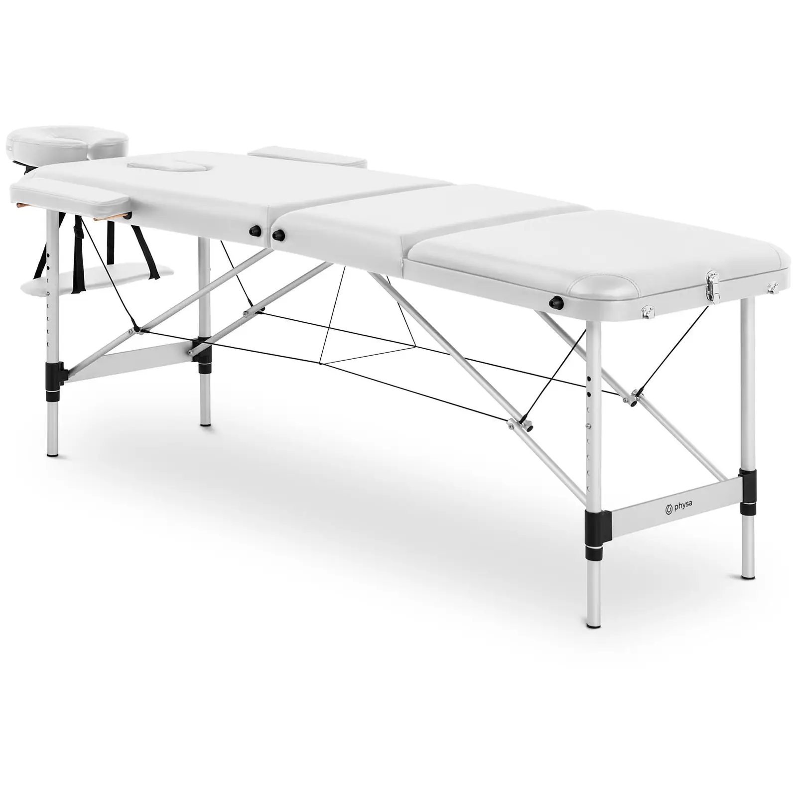 Massagebriks sammenklappelig - 3 afsnit - 185 x 60 x 59 - 80 cm - 180 kg - hvid