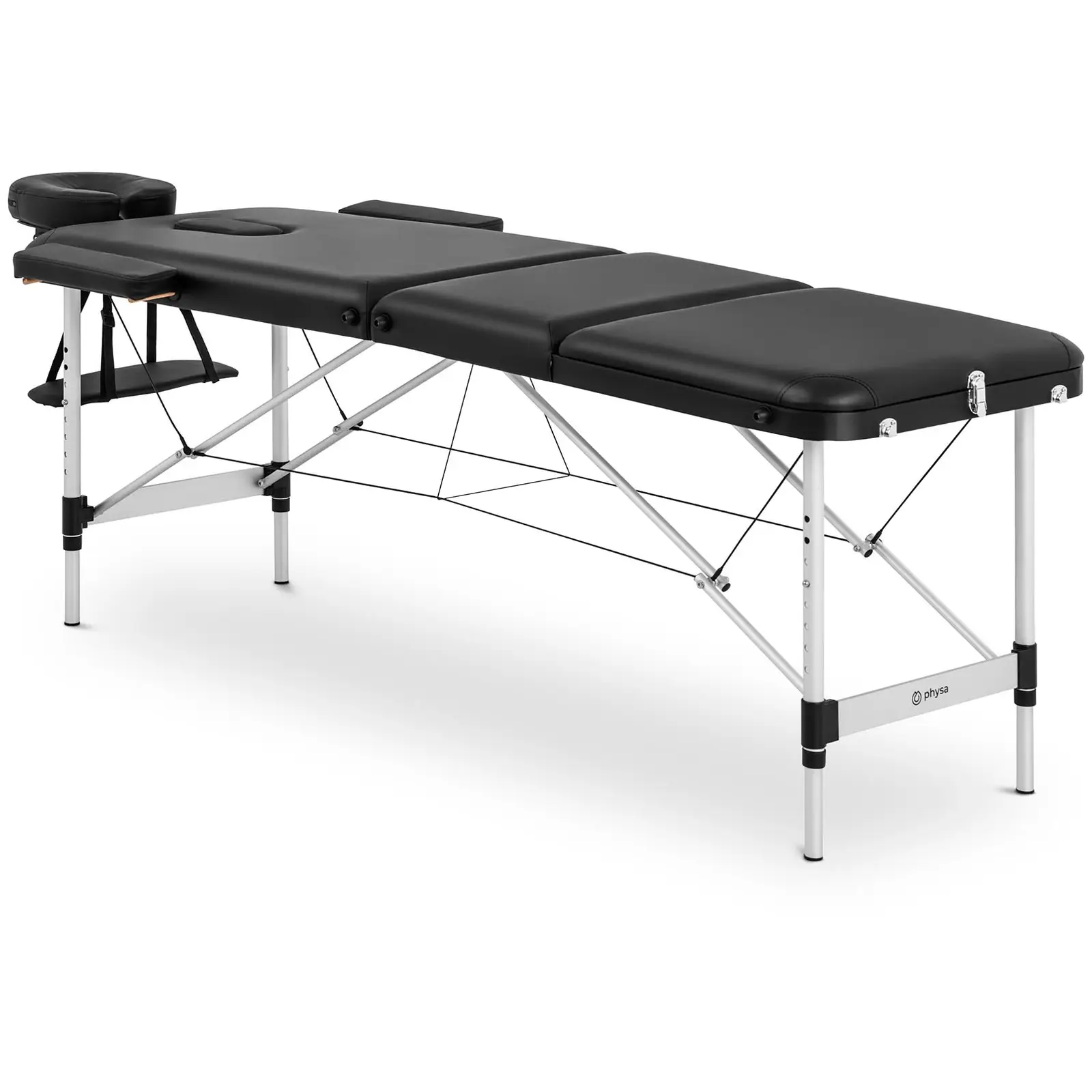 Massagebriks sammenklappelig - 3 afsnit - 185 x 60 x 59 - 80 cm - 180 kg - sort