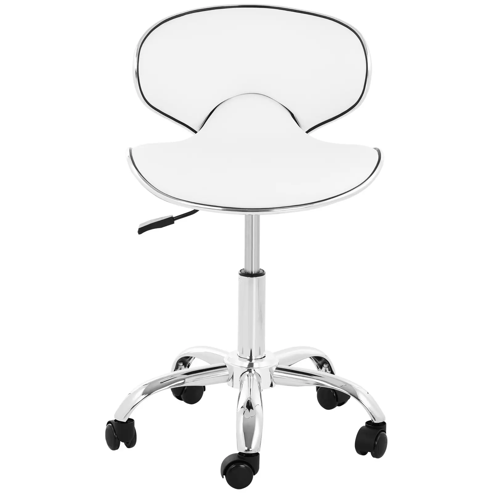 Tabouret de bureau avec dossier - 48 -  62 cm - 150 kg - Blanc