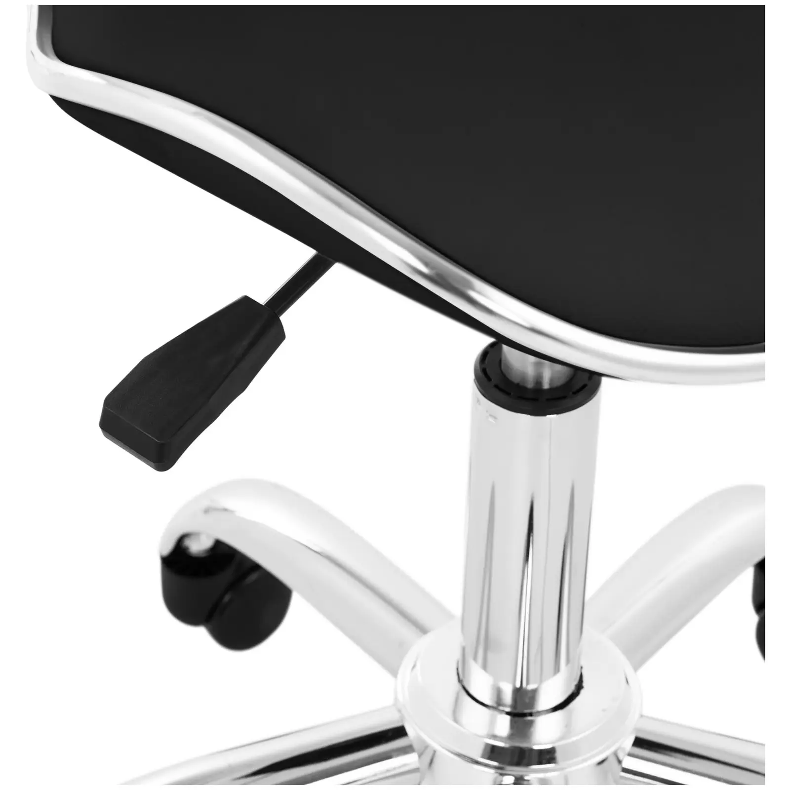 Tabouret de bureau avec dossier - 48 -  62 cm - 150 kg - Noir