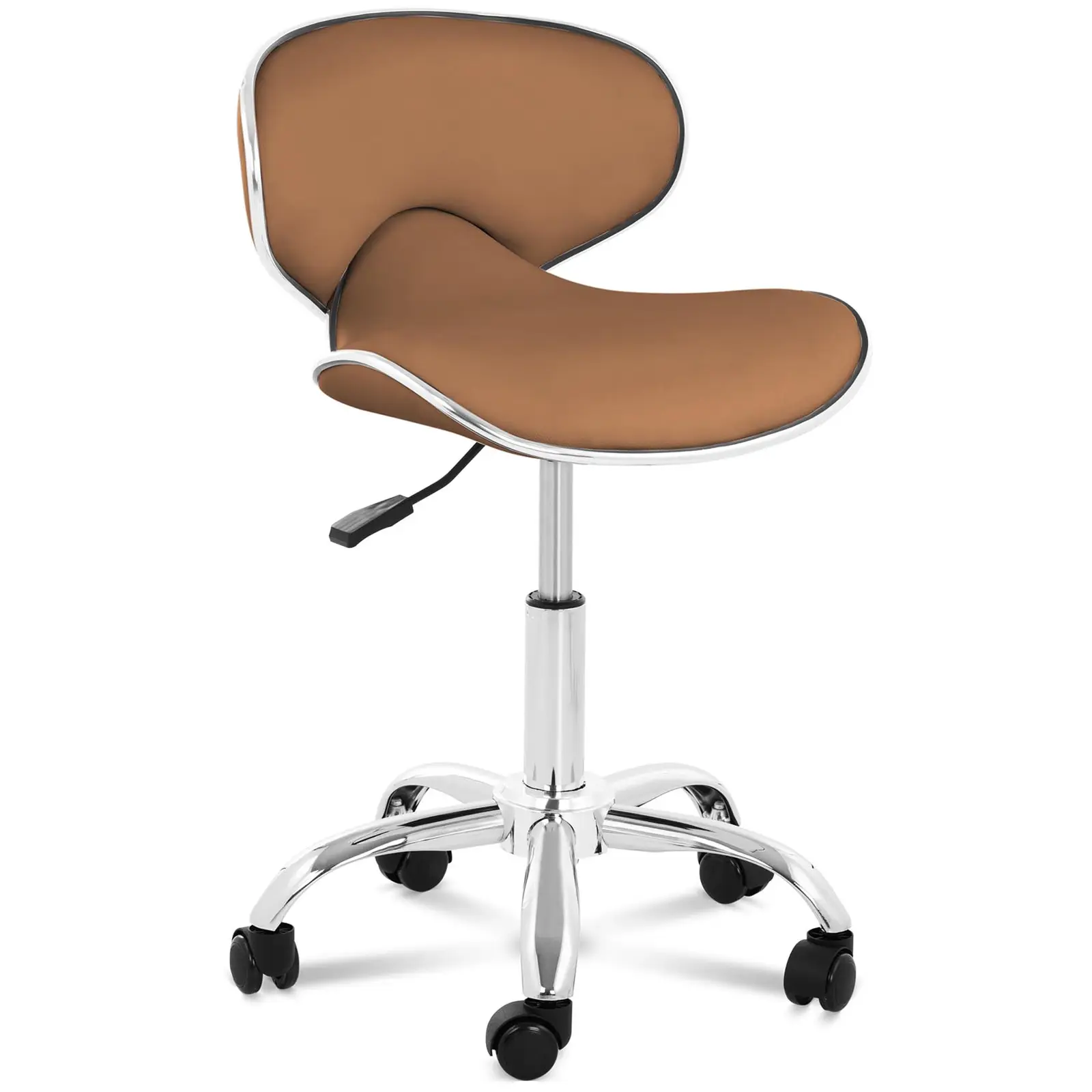 Tabouret de bureau avec dossier - 48 -  62 cm - 150 kg - Cappuccino