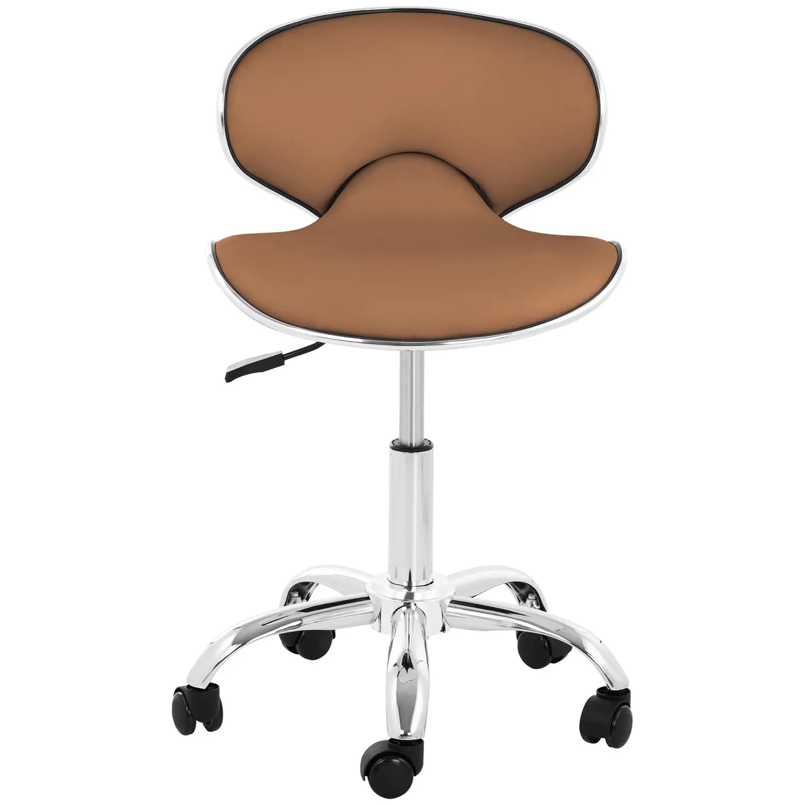 B-zboží Otočná židle s opěradlem - 680–820 mm - 150 kg - Kapučínová (Opěrný kroužek na nohu: Ne)