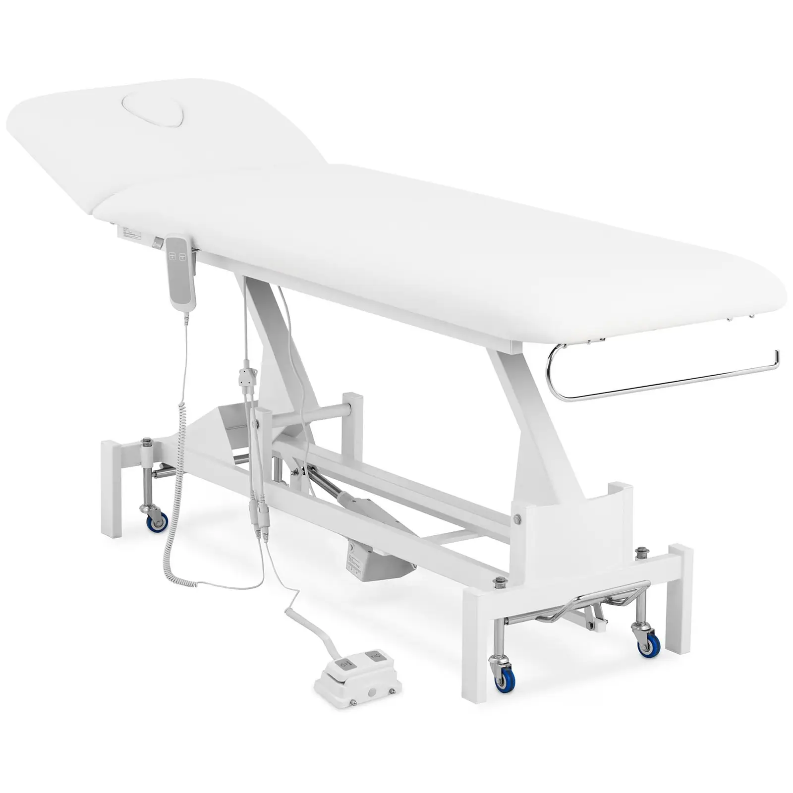 Massagebriks - elektrisk - 1 motor - 100 W - 207 x 68 x 53 - 92 cm - 200 kg - hvid