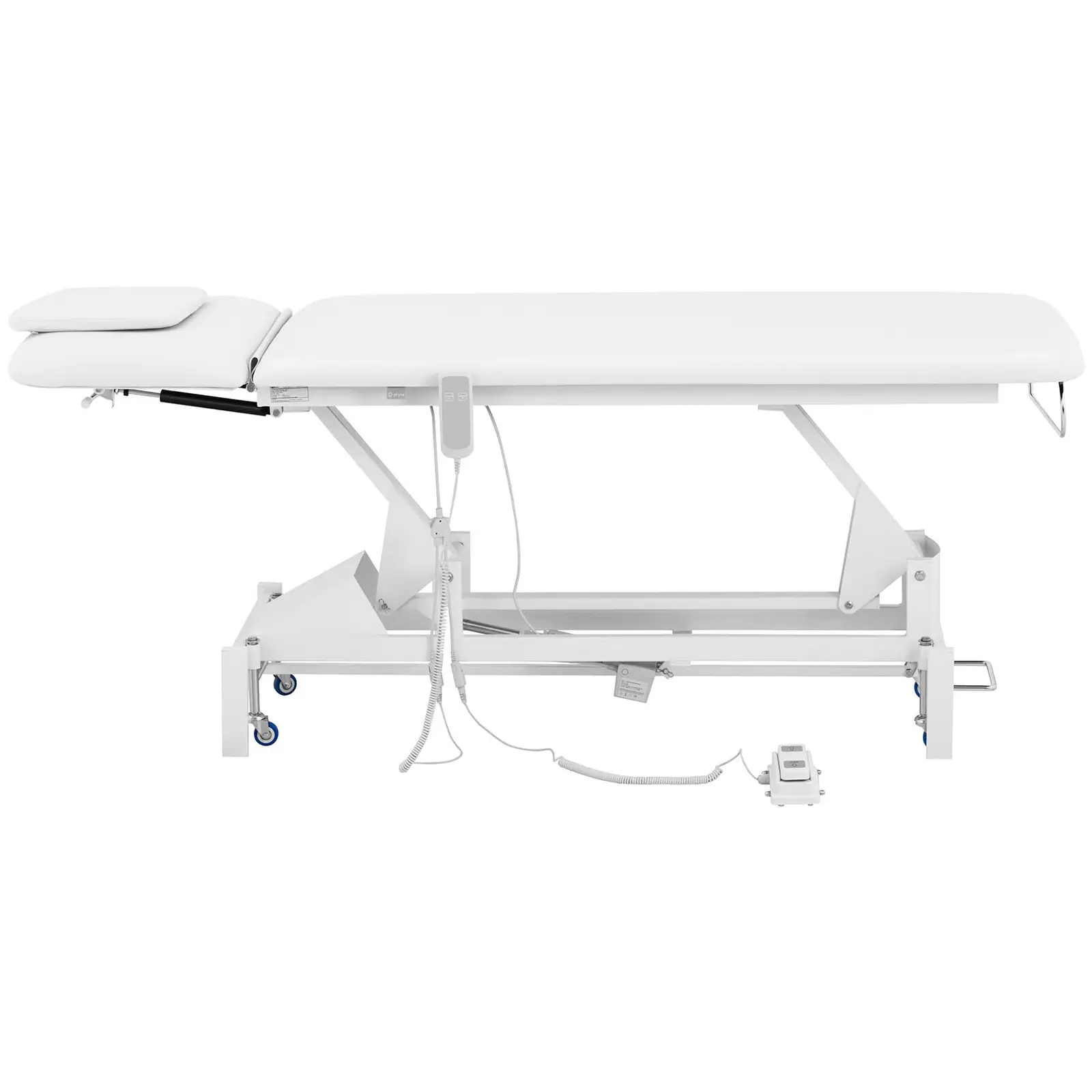 Elektrické masážní lehátko - 1 motor - 100 W - 207 x 68 x 53–92 cm - 200 kg - bílé (Maximální výška: 92 cm)