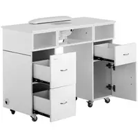 Manicure Station - dust collector - 3 drawers - wheels - fibreboard