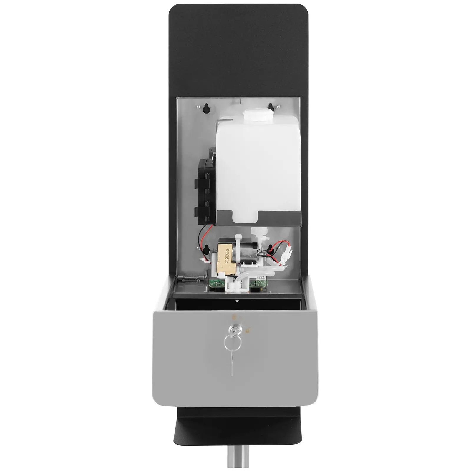 Hand Sanitiser Dispenser - 1 L - base - Stainless steel, acrylic, steel base - round