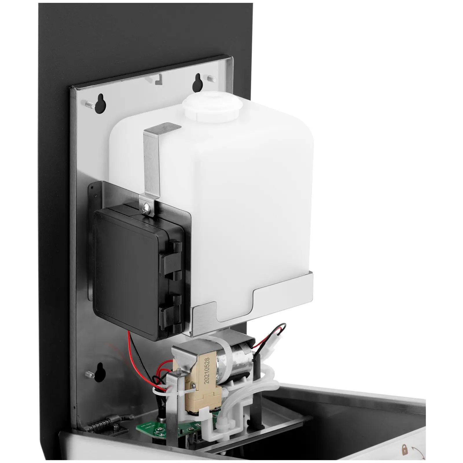 Factory second Hand Sanitiser Dispenser - 1 L - base - Stainless steel, acrylic, steel base - square
