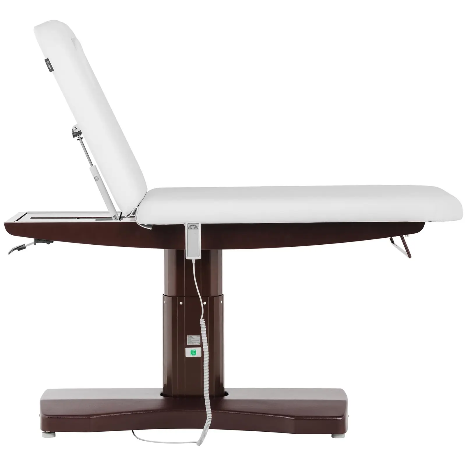 Massageliege - 1 Motor - 300 W - 200 x 75 x 66 - 91 cm - 175 kg - braun / weiß (Höhe min.: 66 cm)
