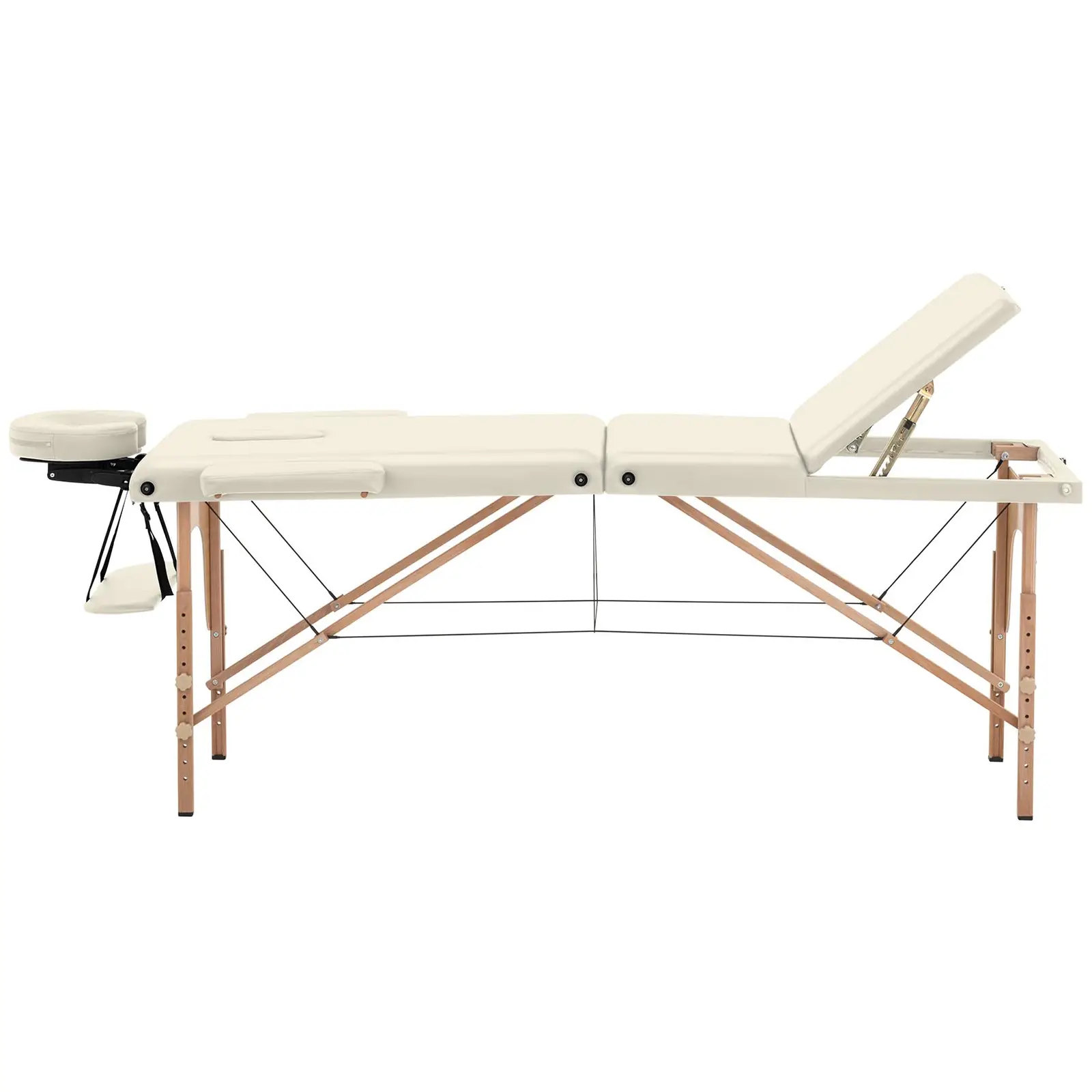 Składany stół do masażu - 185 x 60 x 60 - 85  cm - 227 kg - beżowy