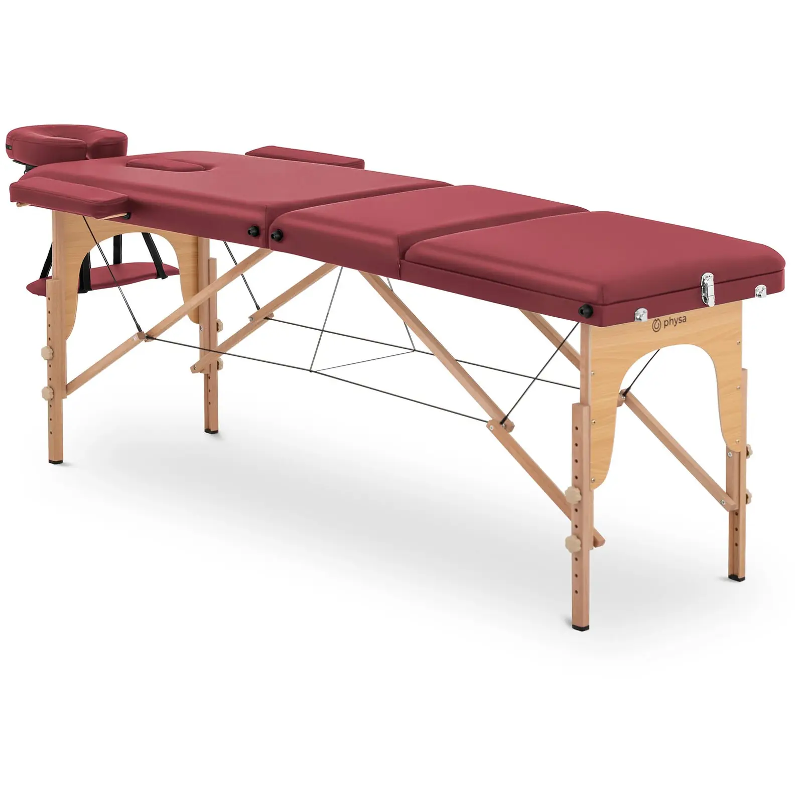 Camilla de masaje plegable -  185 x 60 x 60-85 cm - 227 kg - Rojo