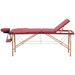 Składany stół do masażu -  185 x 60 x 60-85 cm - 227 kg - czerwony