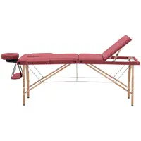 Camilla de masaje plegable -  185 x 60 x 60-85 cm - 227 kg - Rojo