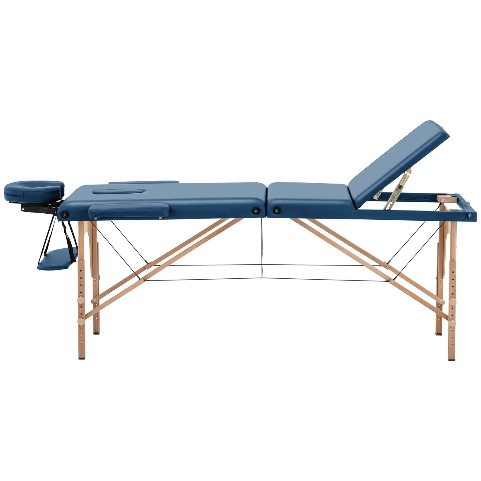 Składany stół do masażu - 185 x 60 x 60-85 cm - 227 kg - niebieski