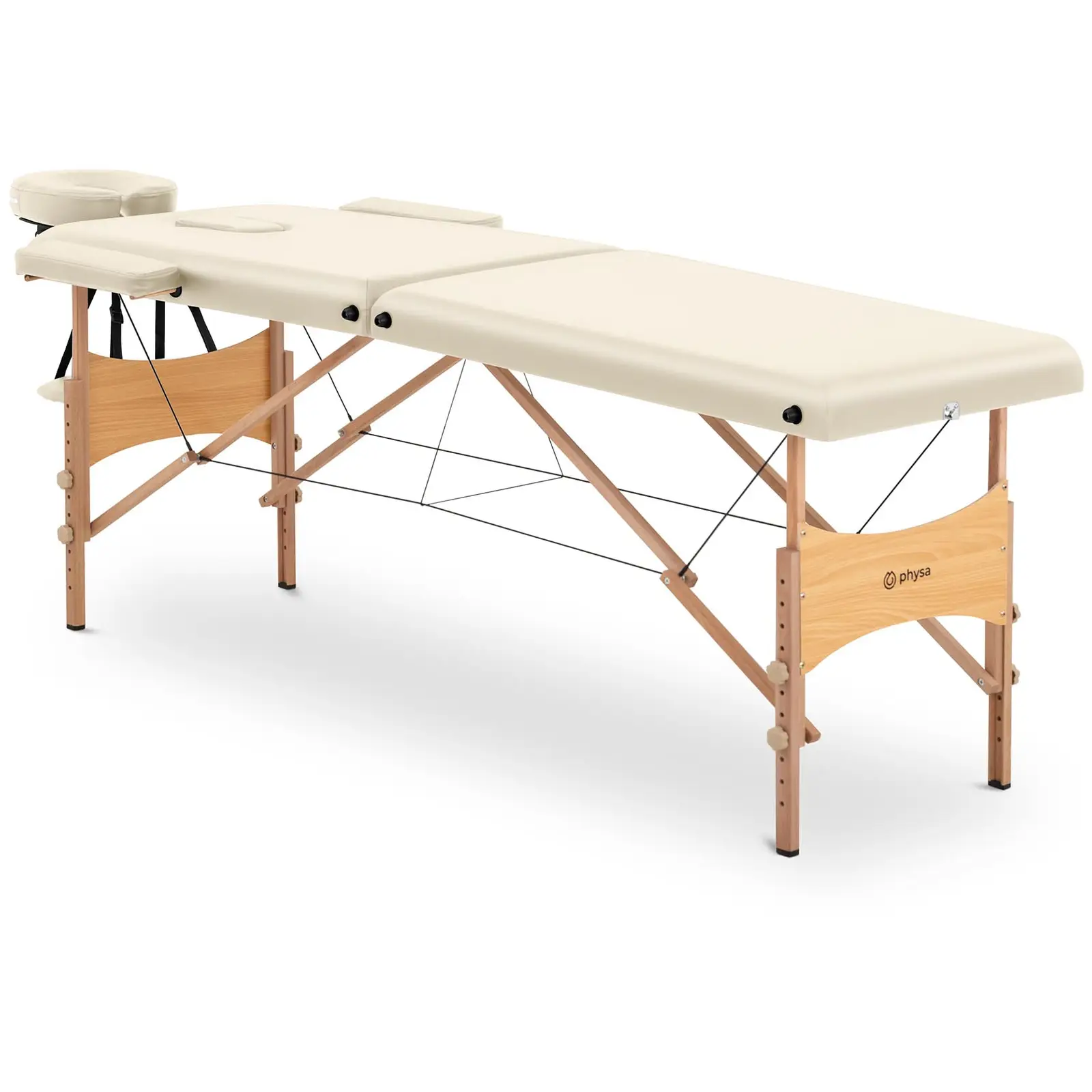Skládací masážní lehátko - 2 zóny - 185 x 60 x 62–86 cm - 220 kg - béžové