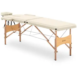 Lettino massaggio portatile - 185 x 60 x 63-86 cm - 227 kg - Beige