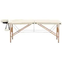 Πτυσσόμενο τραπέζι μασάζ - 185 x 60 x 63-86 cm - 227 kg - Μπεζ