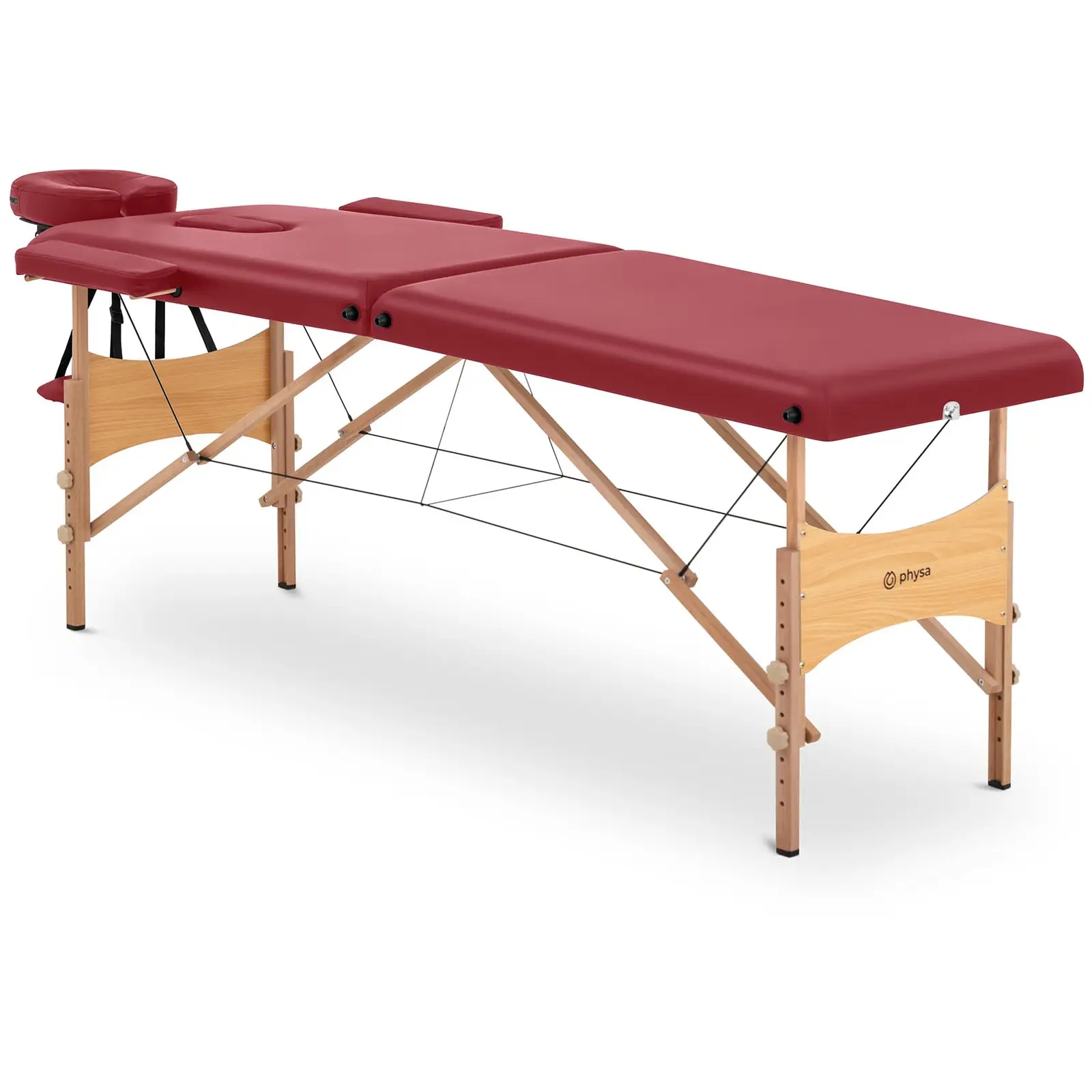 Hopfällbar massagebänk - 185 x 60 x 63-86 cm - 227 kg - Röd