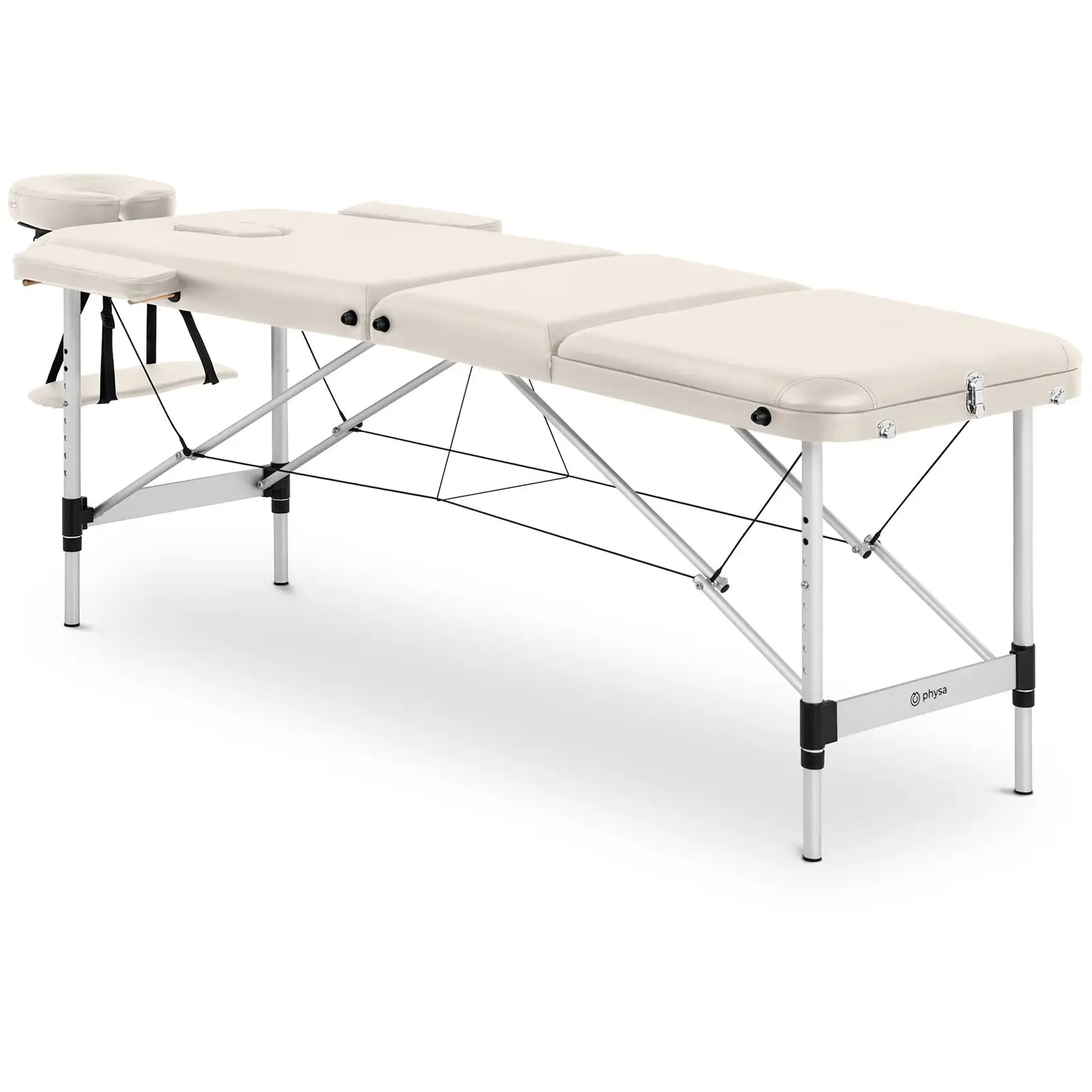 Massagebriks sammenklappelig - 185 x 60 x 60-81 cm - 180 kg - beige