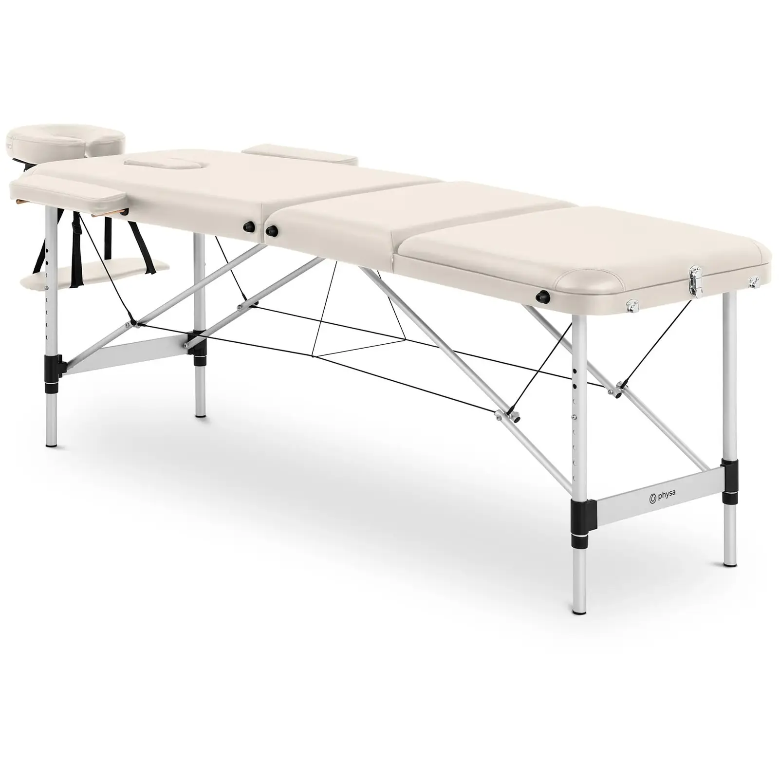 Folding Massage Table - 185 x 60 x 60-81 cm - 180 kg - Beige