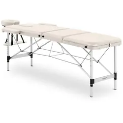 Folding Massage Table - 185 x 60 x 60-81 cm - 180 kg - Beige