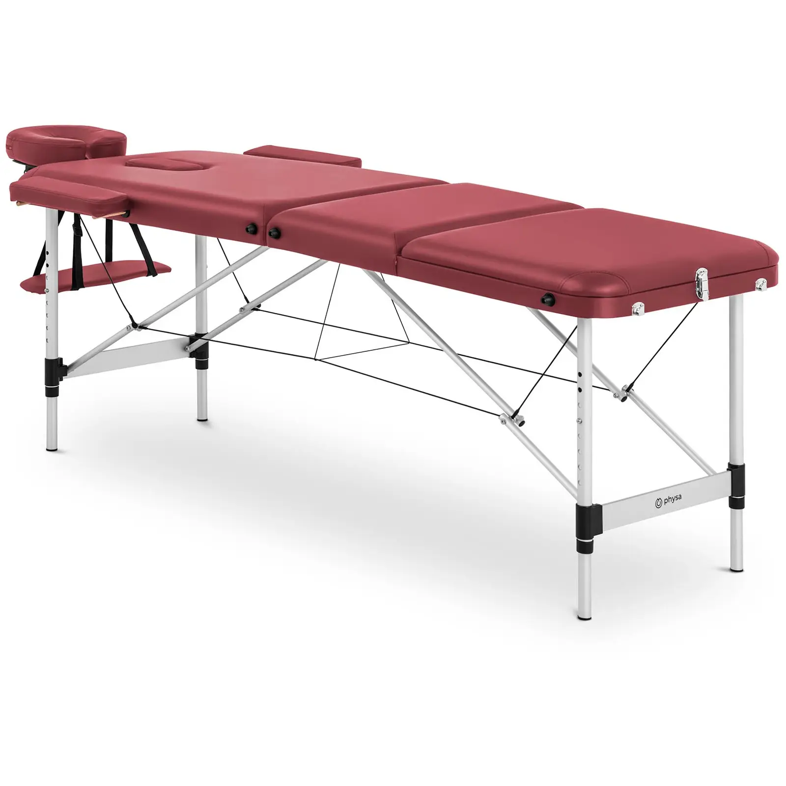 Cama de massagem - 185 x 60 x 60-81 cm - 180 kg - Vermelho