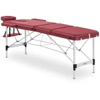 Kokoontaitettava hierontapöytä - 185 x 60 x 60-81 cm - 180 kg - punainen