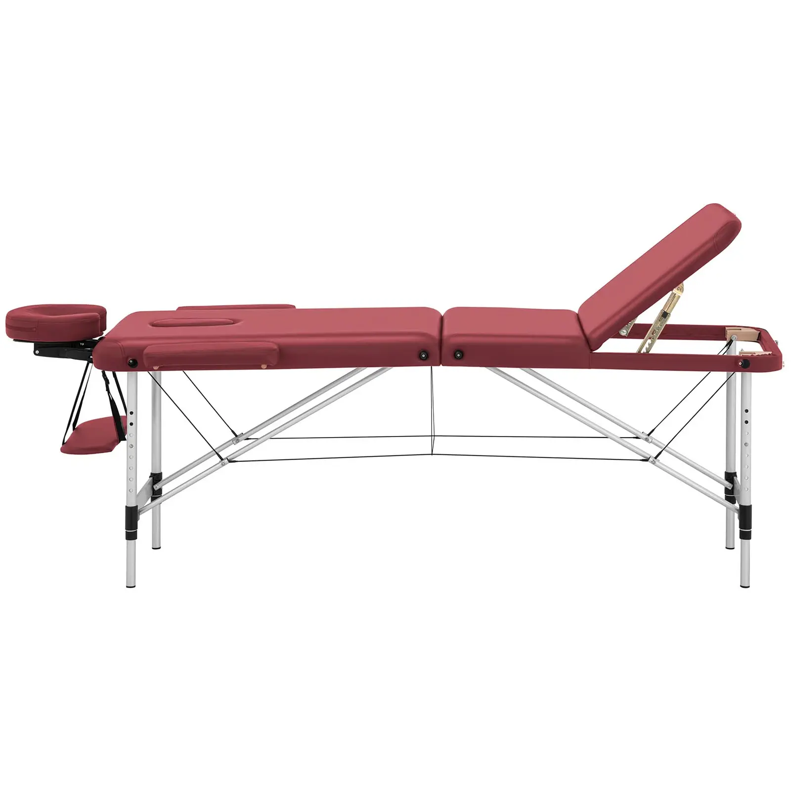 B-zboží Masážní lehátko - 185 x 60 x 60-81 cm - 180 kg - červená barva (Minimální výška: 60 cm)